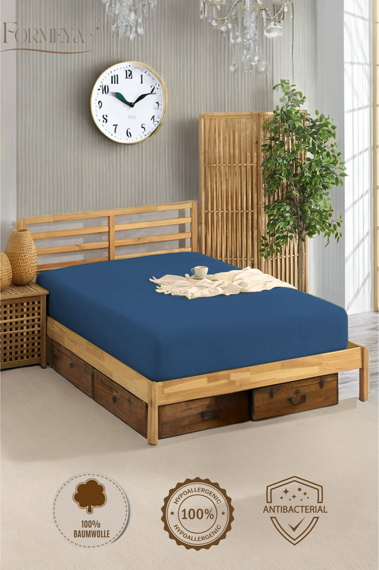 Spannbettlaken aus 100 % Baumwolle, für Einzel-/Doppelbett, gekämmtes Spannbettlaken