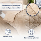 Luxuriöse Wellsoft-Steppdecke, doppelseitig, in Beige