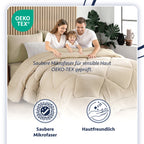 Luxuriöse Wellsoft-Steppdecke, doppelseitig, in Beige