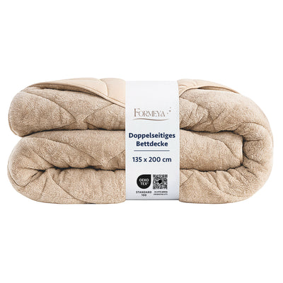 Luxuriöse Wellsoft-Steppdecke, doppelseitig, in Beige