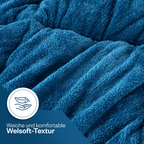 Luxus-Wellsoft-Steppdecken-Set mit Kissenbezug, doppelseitig, in Blau