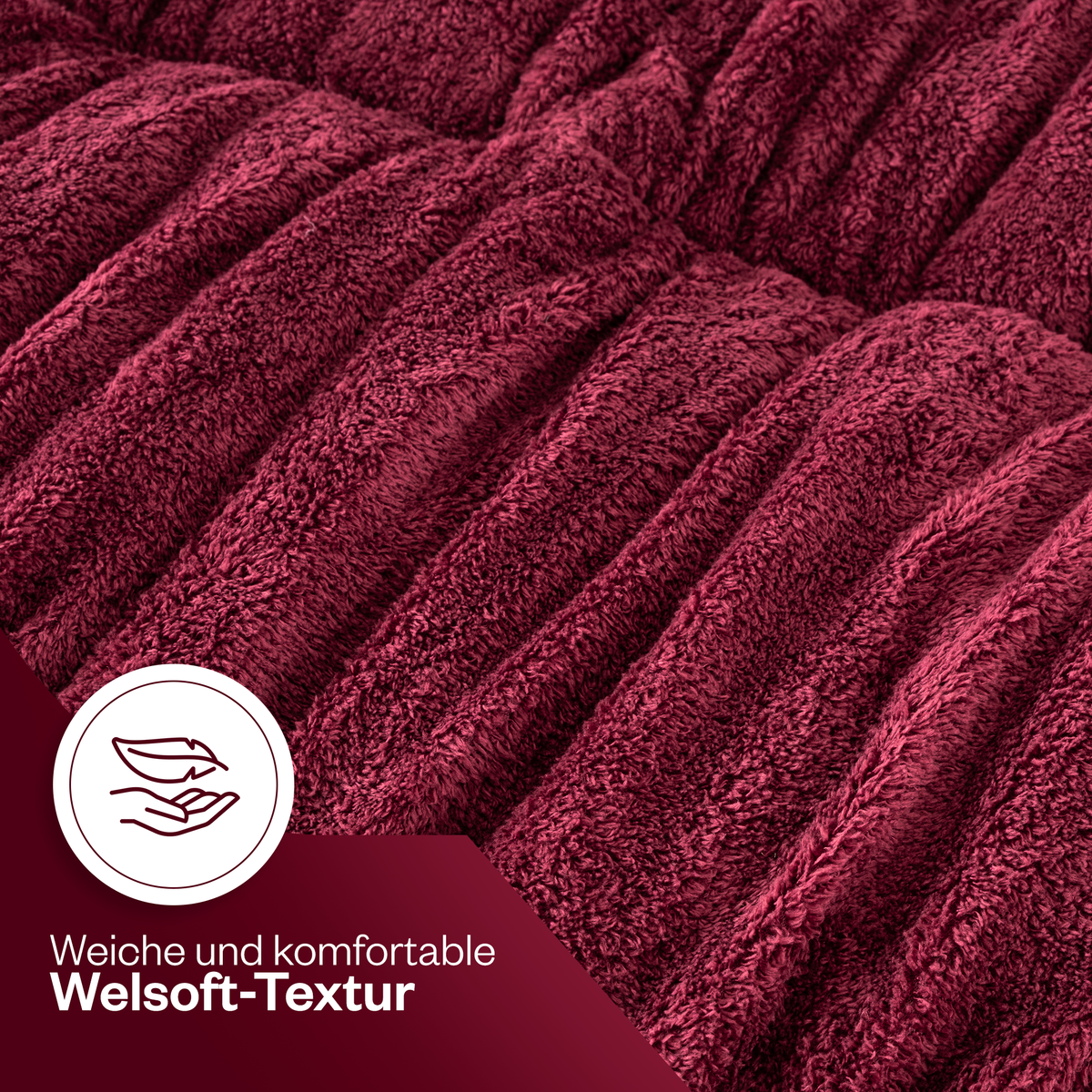 Luxus-Wellsoft-Steppdecken-Set mit Kissenbezug, doppelseitig, in Bordeaux
