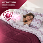 Luxus-Wellsoft-Steppdecken-Set mit Kissenbezug, doppelseitig, in Bordeaux