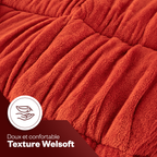 Luxus-Wellsoft-Steppdecken-Set mit Kissenbezug, doppelseitig, in Orange