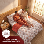 Luxus-Wellsoft-Steppdecken-Set mit Kissenbezug, doppelseitig, in Orange