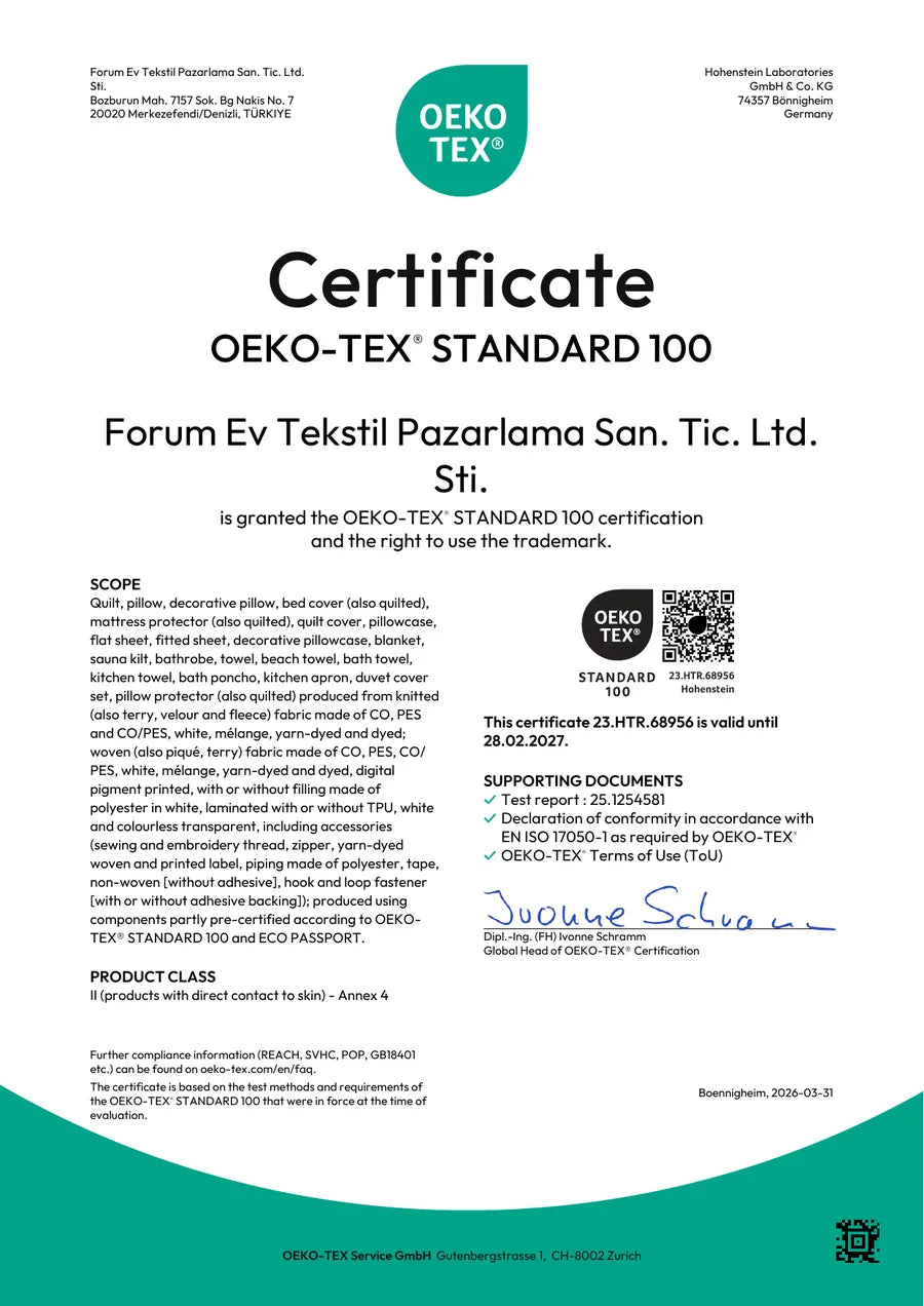 OEKO-TEX Standard 100 Zertifikat Formeya