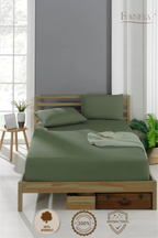 Spannbettlaken aus 100 % Baumwolle – atmungsaktiv & passgenau, Grün