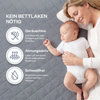 Wasserdichter gesteppter Matratzenschoner aus 100% Baumwolle, atmungsaktiv, Grau