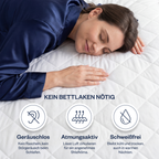 Wasserdichter gesteppter Matratzenschoner aus 100% Baumwolle, atmungsaktiv, Weiß