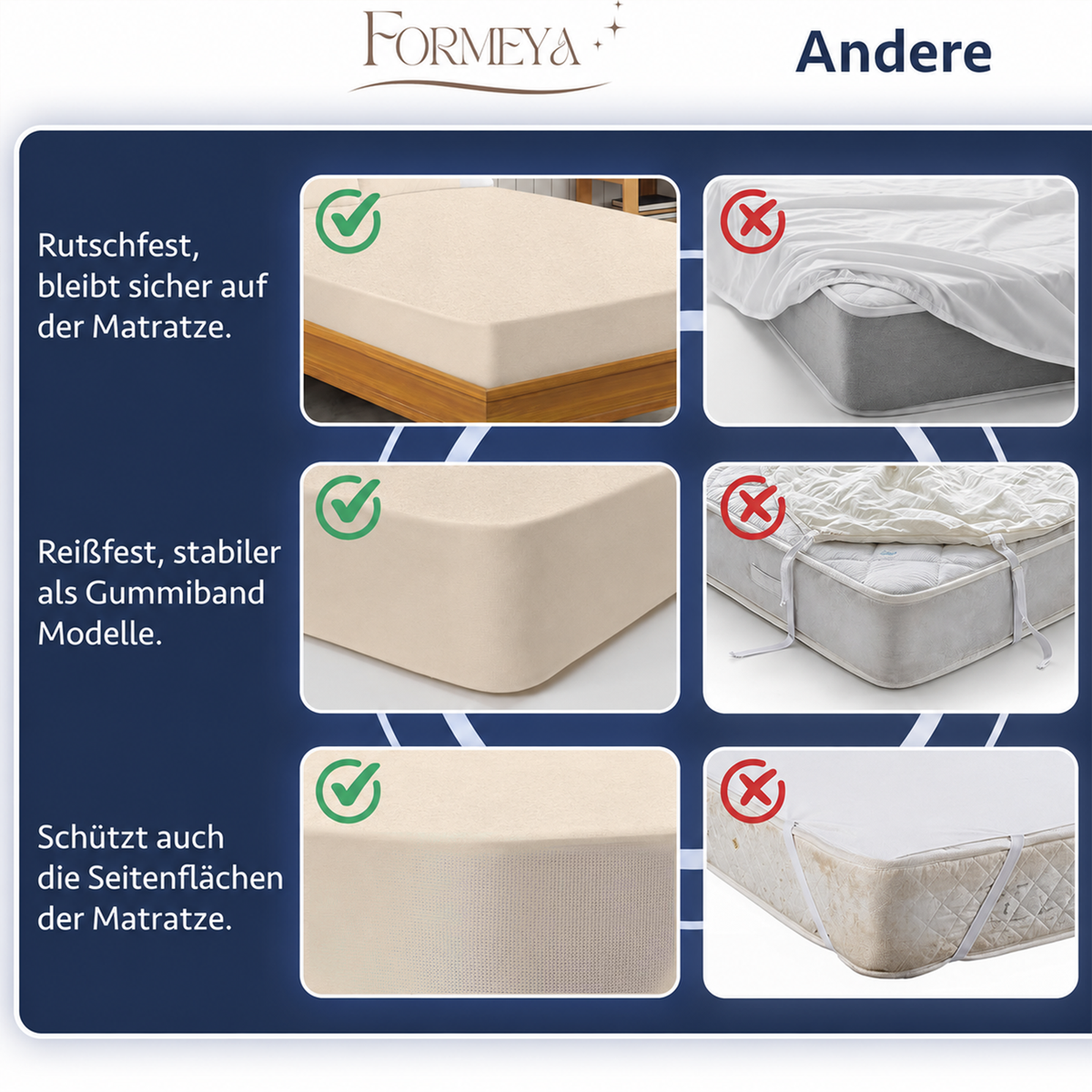 Wasserdichter Mikrofaser-Matratzenschoner, Braun