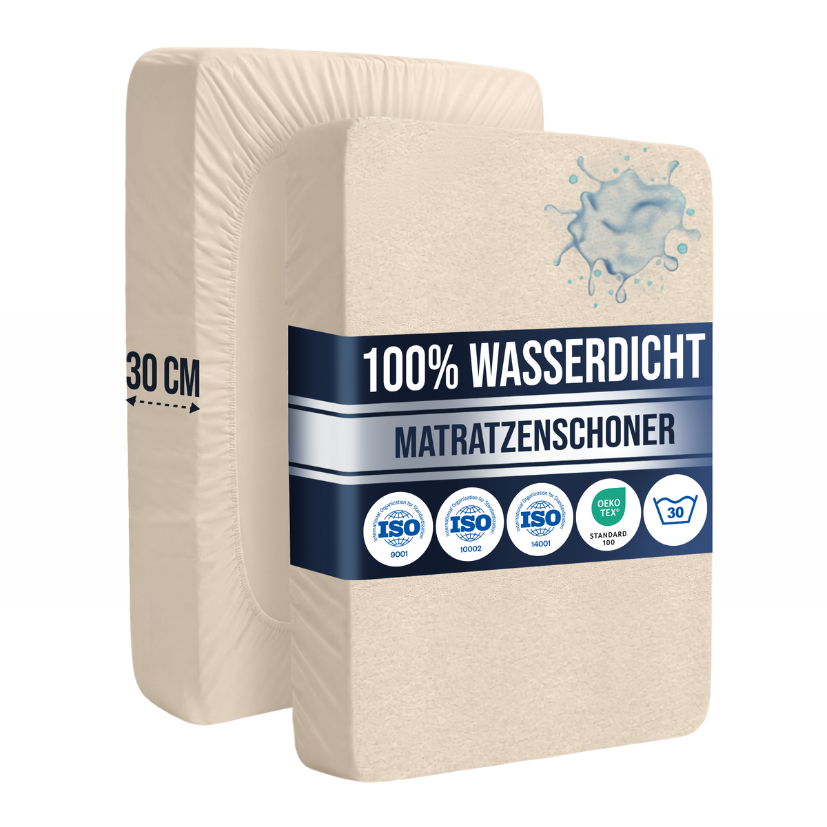 Wasserdichter Mikrofaser-Matratzenschoner, Braun