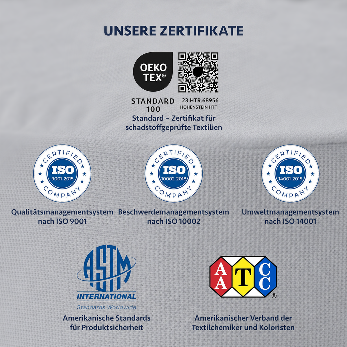 Wasserdichter Mikrofaser-Matratzenschoner, Grau