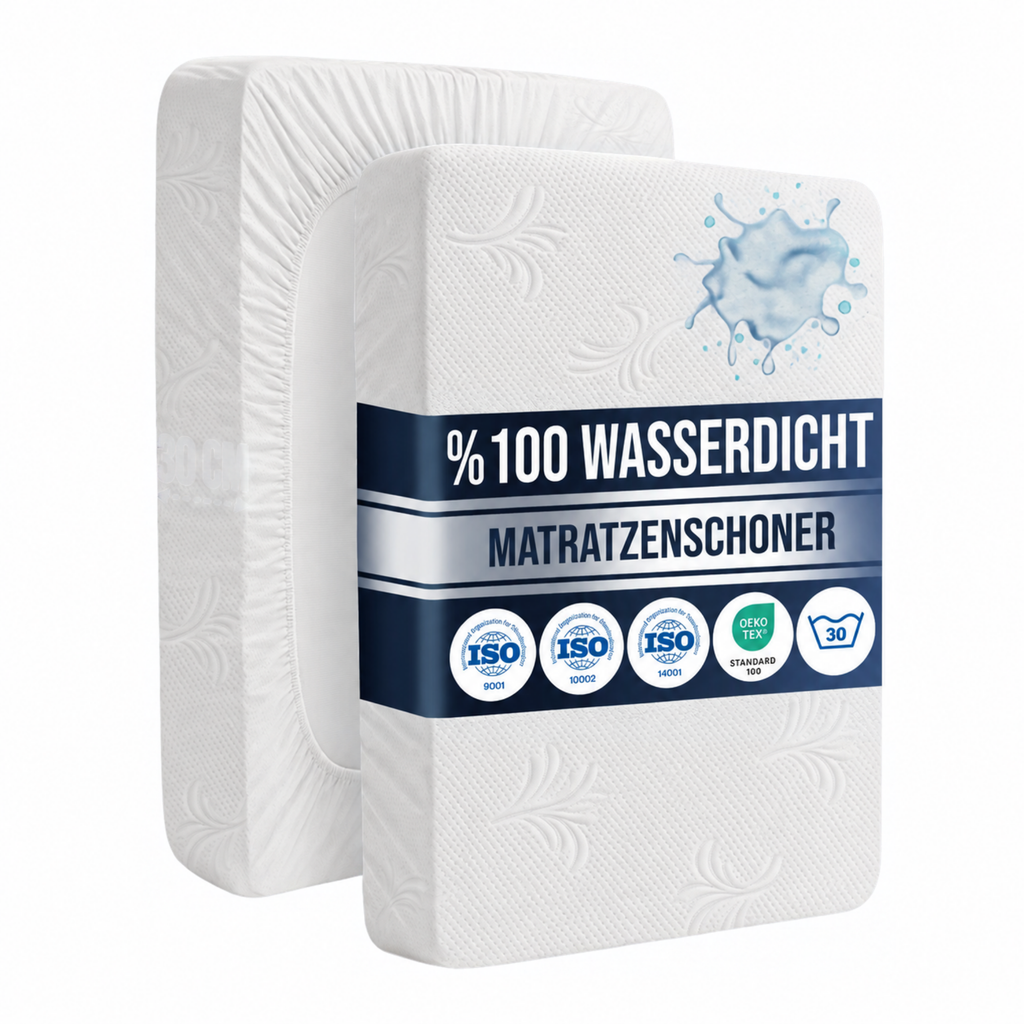 Wasserdichter Mikrofaser-Matratzenschoner mit 3D-Blumenmuster, Weiß