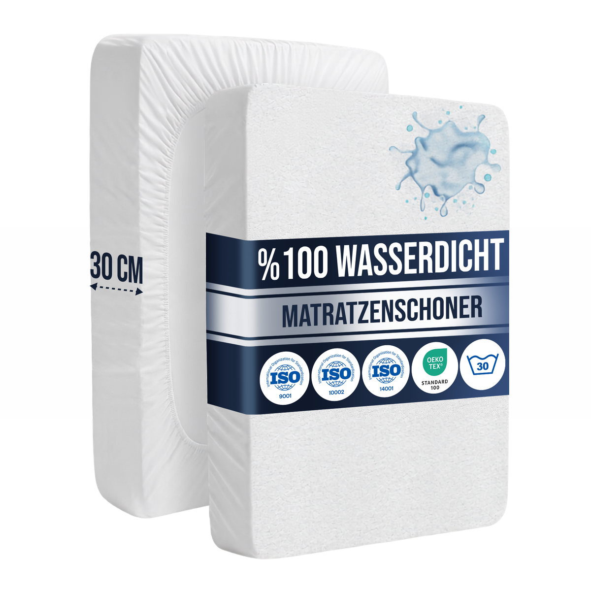 Wasserdichter Mikrofaser-Matratzenschoner, Weiß