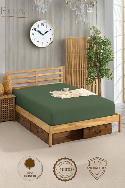 Spannbettlaken aus 100 % Baumwolle, für Einzel-/Doppelbett, gekämmtes Spannbettlaken